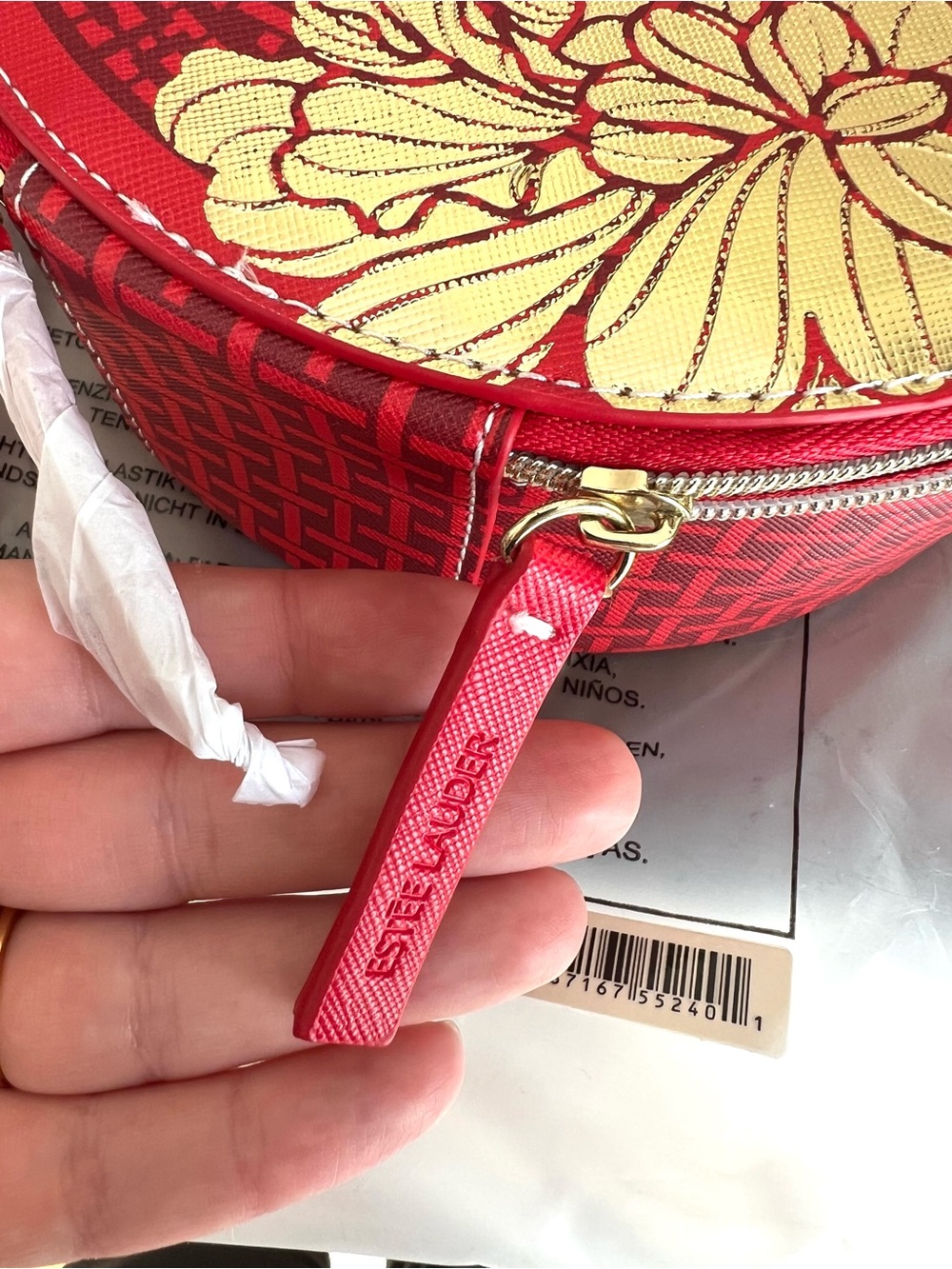 Estee Lauder New Lunar Year Round Crossbody Bag - Gold Flower Accent - Picture 7 of 7